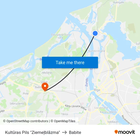 Kultūras Pils "Ziemeļblāzma" to Babite map