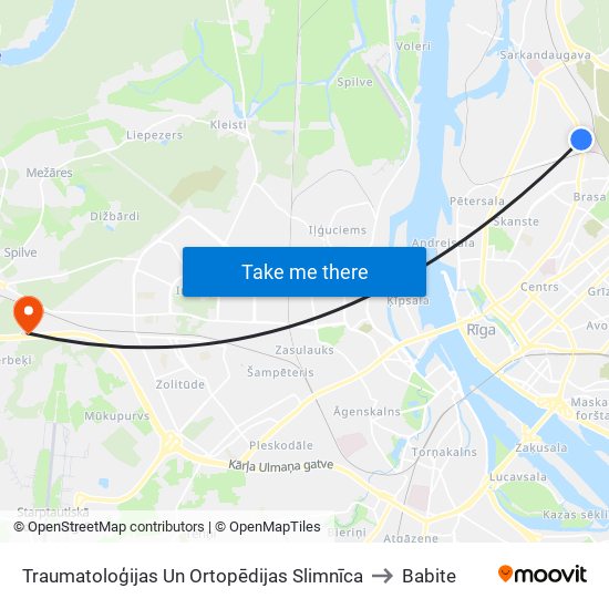 Traumatoloģijas Un Ortopēdijas Slimnīca to Babite map