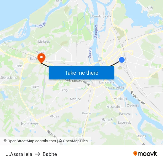 J.Asara Iela to Babite map