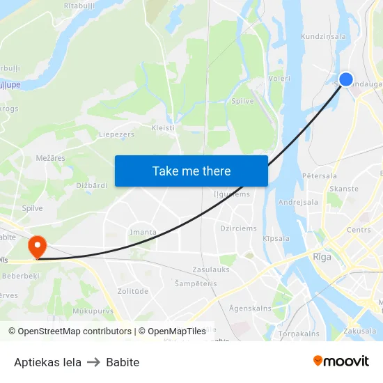 Aptiekas Iela to Babite map