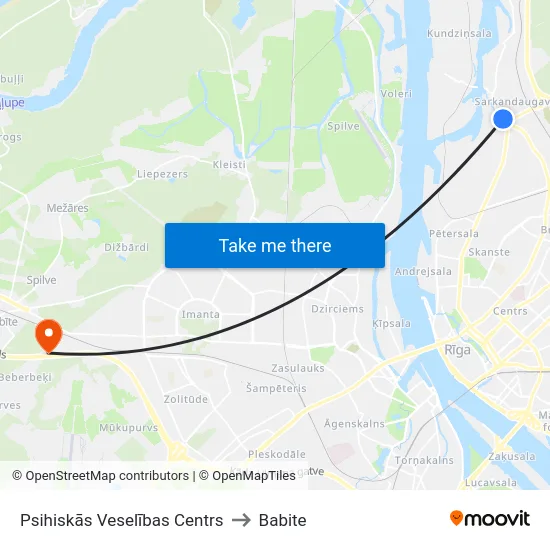 Psihiskās Veselības Centrs to Babite map