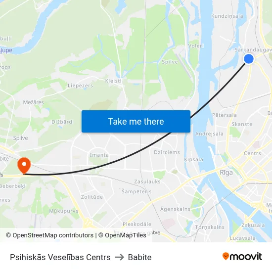 Psihiskās Veselības Centrs to Babite map
