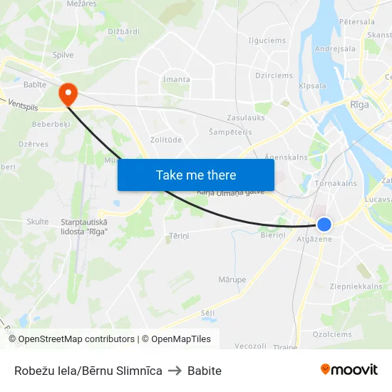 Robežu Iela/Bērnu Slimnīca to Babite map
