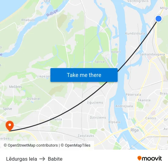 Lēdurgas Iela to Babite map