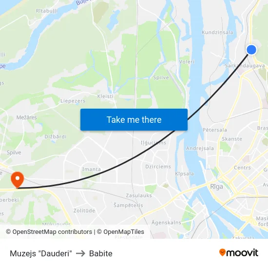 Muzejs "Dauderi" to Babite map