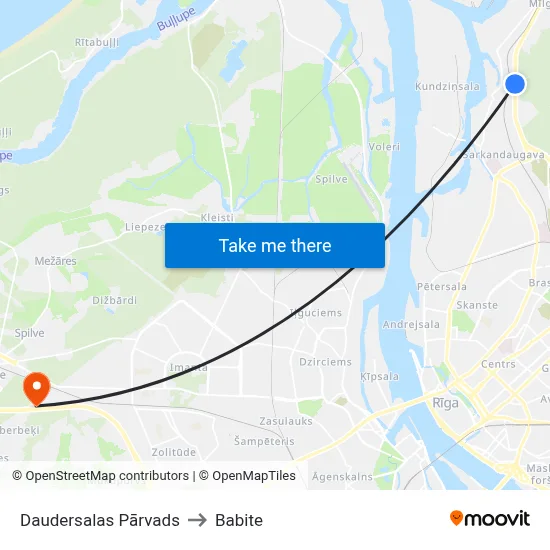 Daudersalas Pārvads to Babite map