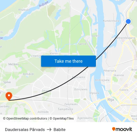 Daudersalas Pārvads to Babite map