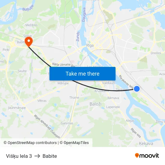 Višķu Iela 3 to Babite map