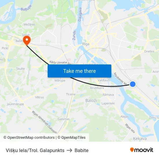 Višķu Iela/Trol. Galapunkts to Babite map