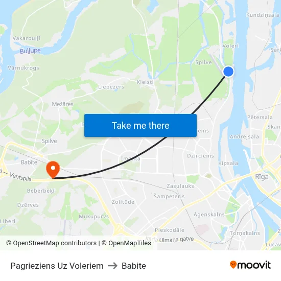 Pagrieziens Uz Voleriem to Babite map
