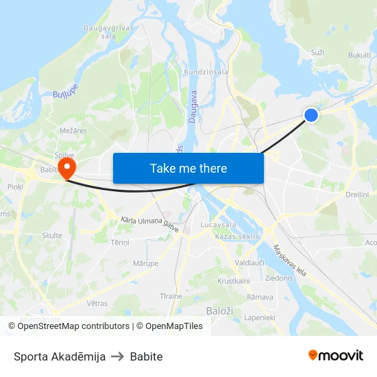 Sporta Akadēmija to Babite map