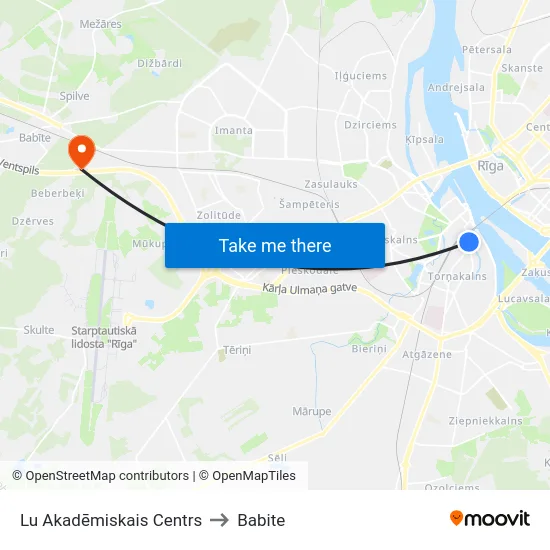 Lu Akadēmiskais Centrs to Babite map