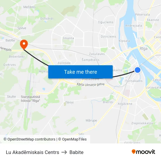 Lu Akadēmiskais Centrs to Babite map