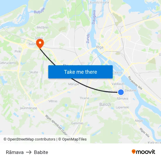 Rāmava to Babite map