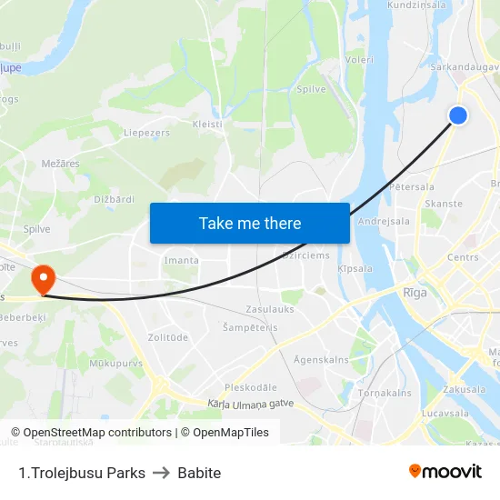 1.Trolejbusu Parks to Babite map