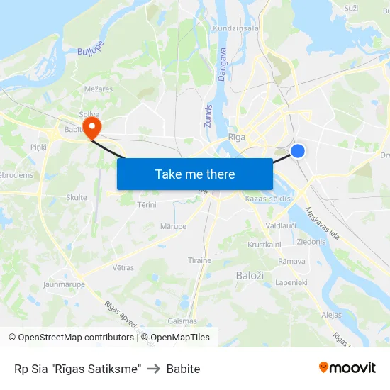 Rp Sia "Rīgas Satiksme" to Babite map