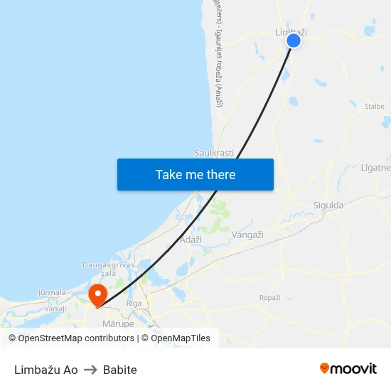 Limbažu Ao to Babite map