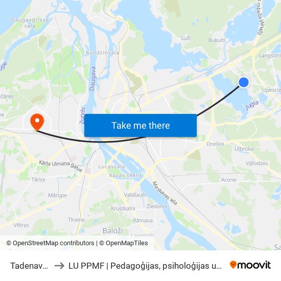 Tadenavas Iela to LU PPMF | Pedagoģijas, psiholoģijas un mākslas fakultāte map