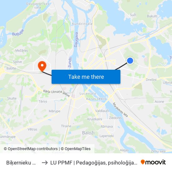 Biķernieku Memoriāls to LU PPMF | Pedagoģijas, psiholoģijas un mākslas fakultāte map