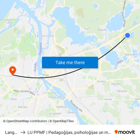 Langstiņi to LU PPMF | Pedagoģijas, psiholoģijas un mākslas fakultāte map