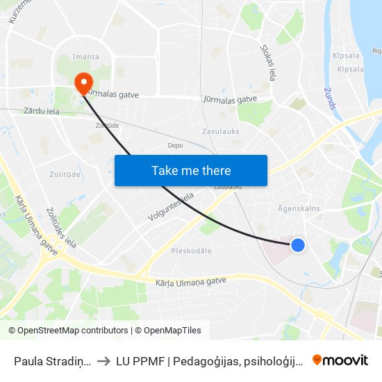 Paula Stradiņa Slimnīca to LU PPMF | Pedagoģijas, psiholoģijas un mākslas fakultāte map