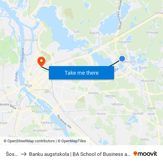 Šoseja to Banku augstskola | BA School of Business and Finance map