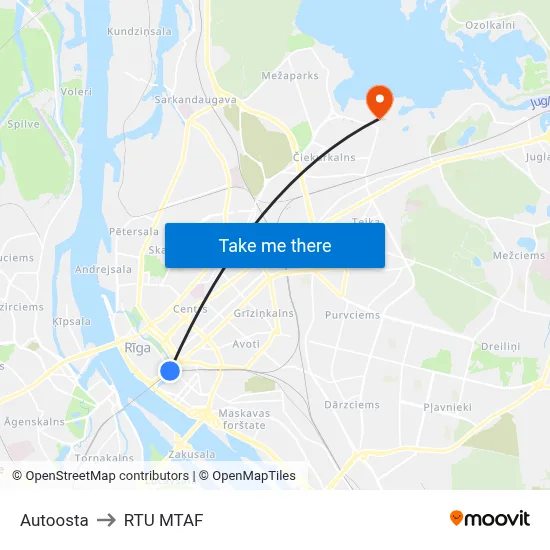 Autoosta to RTU MTAF map