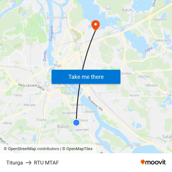 Titurga to RTU MTAF map