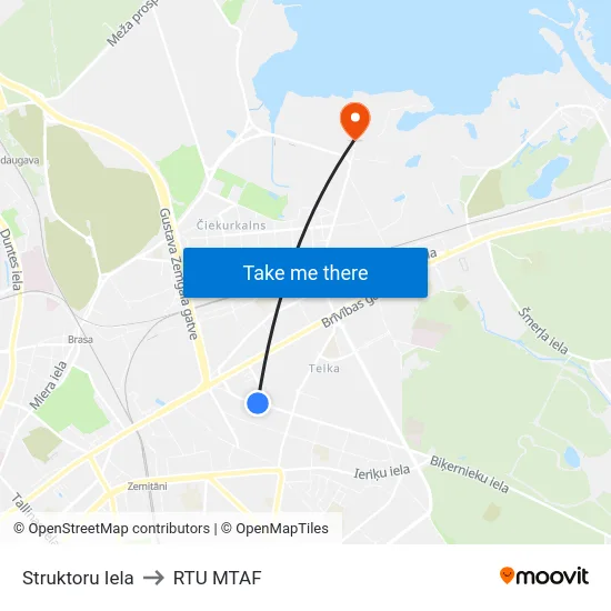 Struktoru Iela to RTU MTAF map