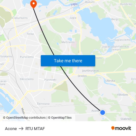 Acone to RTU MTAF map