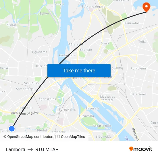 Lamberti to RTU MTAF map