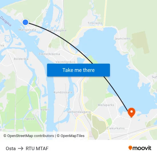 Osta to RTU MTAF map