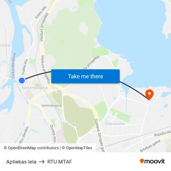 Aptiekas Iela to RTU MTAF map