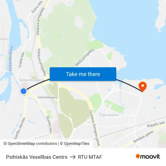 Psihiskās Veselības Centrs to RTU MTAF map