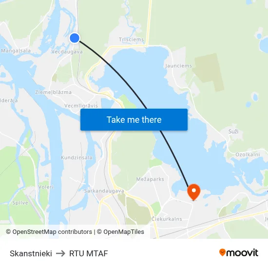 Skanstnieki to RTU MTAF map