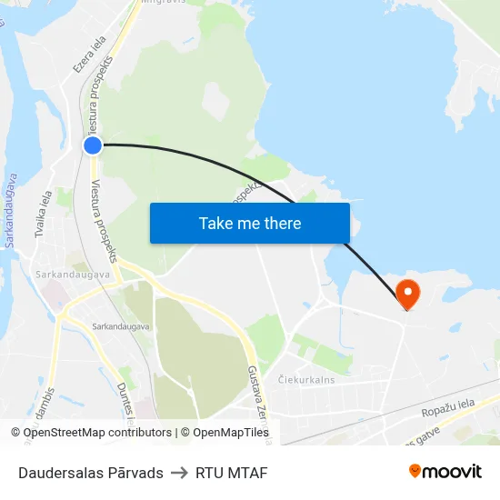 Daudersalas Pārvads to RTU MTAF map