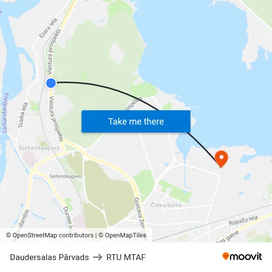 Daudersalas Pārvads to RTU MTAF map