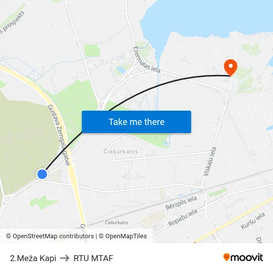 2.Meža Kapi to RTU MTAF map