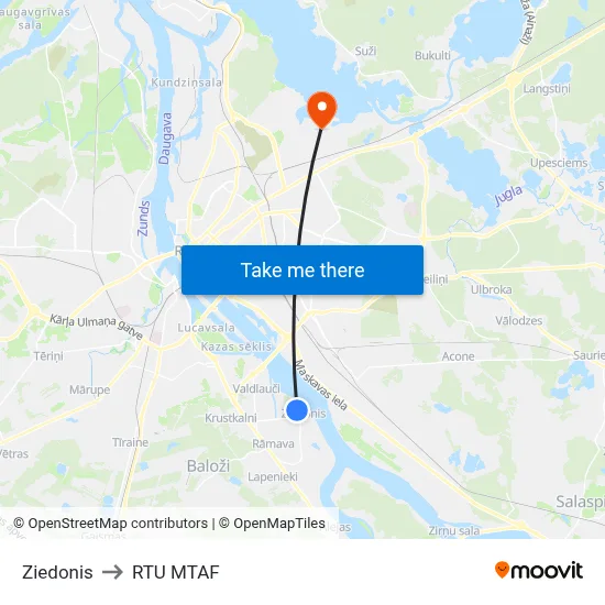 Ziedonis to RTU MTAF map