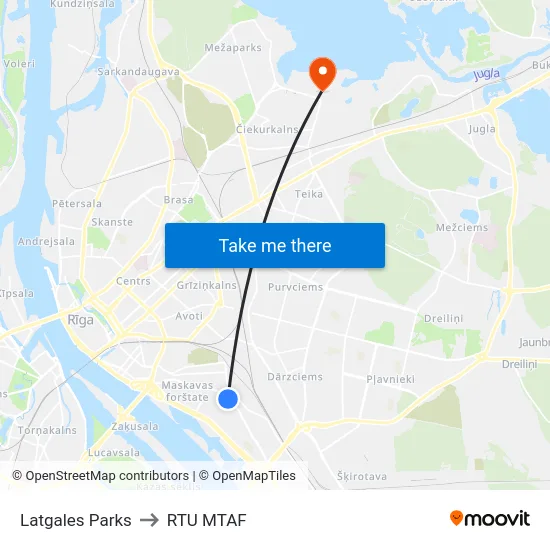 Latgales Parks to RTU MTAF map