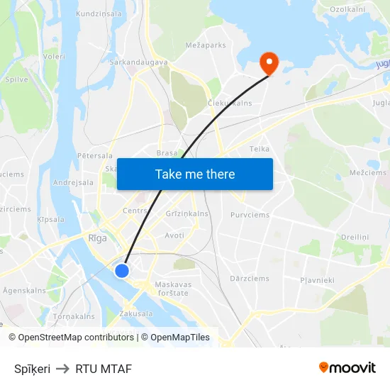 Spīķeri to RTU MTAF map