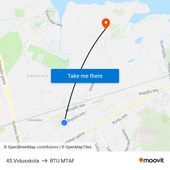 45.Vidusskola to RTU MTAF map