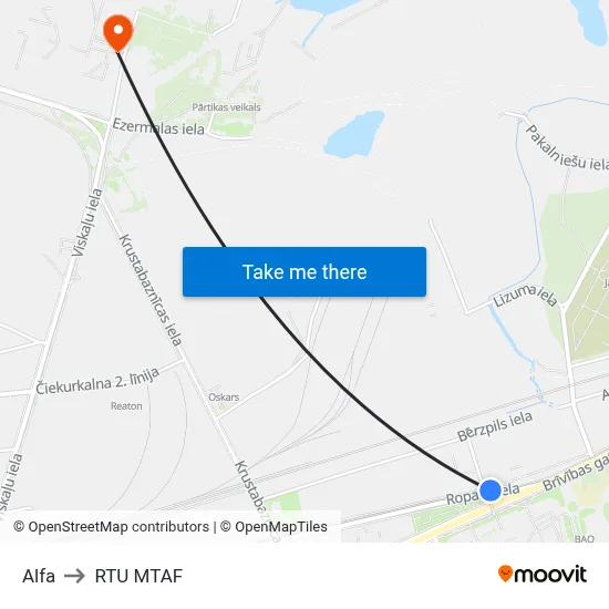 Alfa to RTU MTAF map