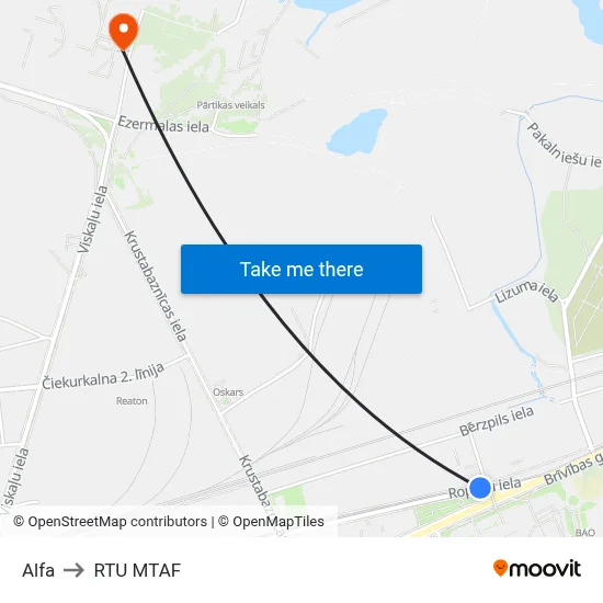 Alfa to RTU MTAF map