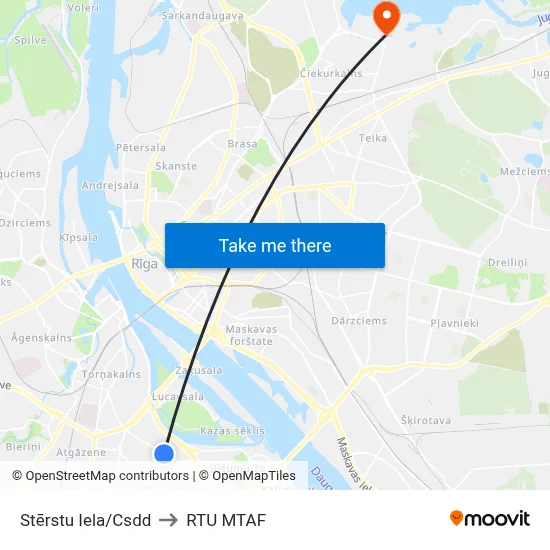 Stērstu Iela/Csdd to RTU MTAF map