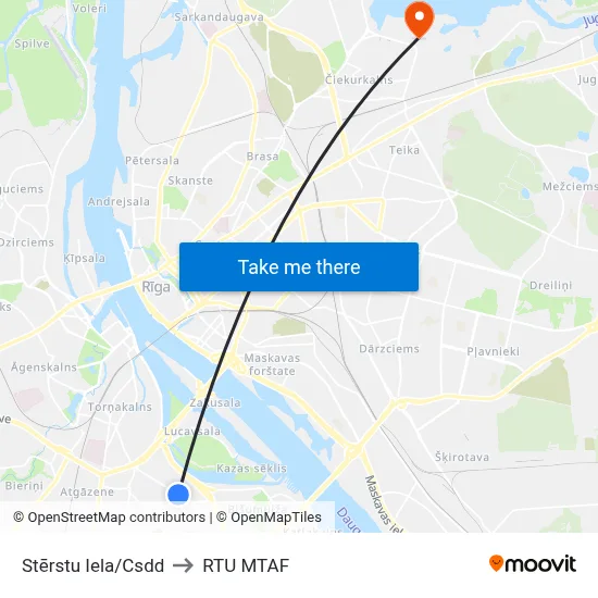 Stērstu Iela/Csdd to RTU MTAF map