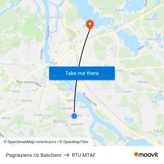 Pagrieziens Uz Baložiem to RTU MTAF map