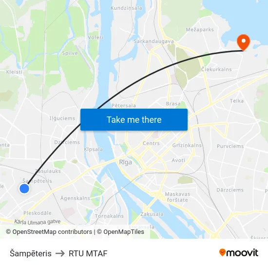 Šampēteris to RTU MTAF map