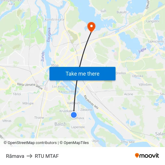 Rāmava to RTU MTAF map