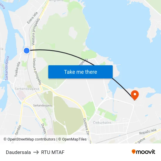 Daudersala to RTU MTAF map